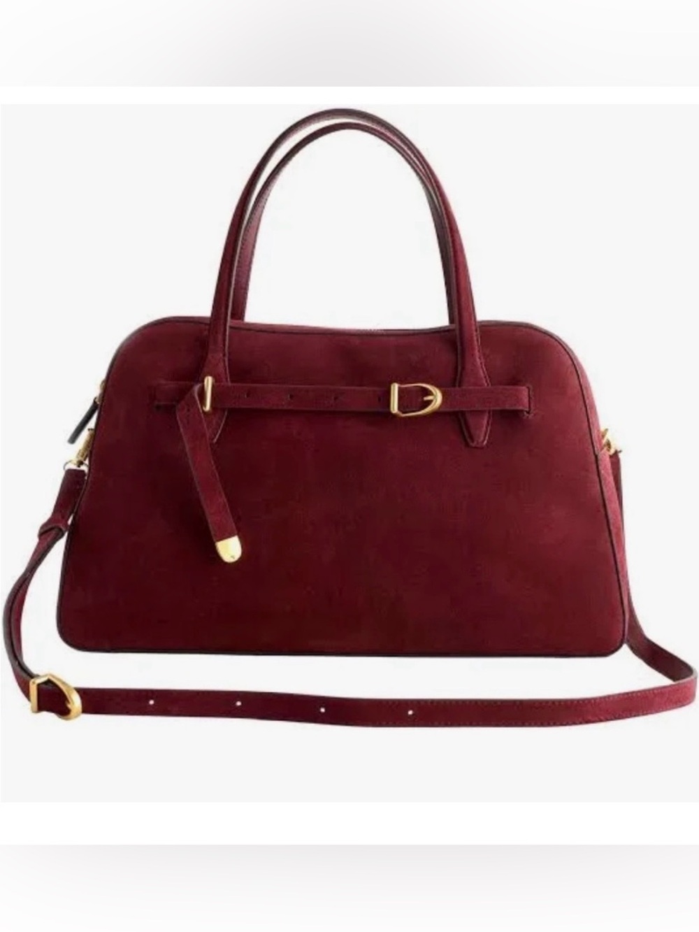 Madewell The Belted Suede Satchel
(Color Sangria)